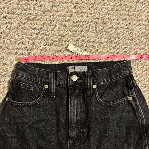 NWT Madewell Rigid Denim Straight Mini Skirt in Hideaway Wash- Size 24 - Picture 10 of 11